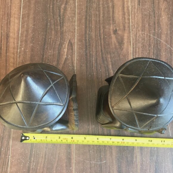 Vintage Wooden Asian Bookends Man and Woman - Picture 6 of 7